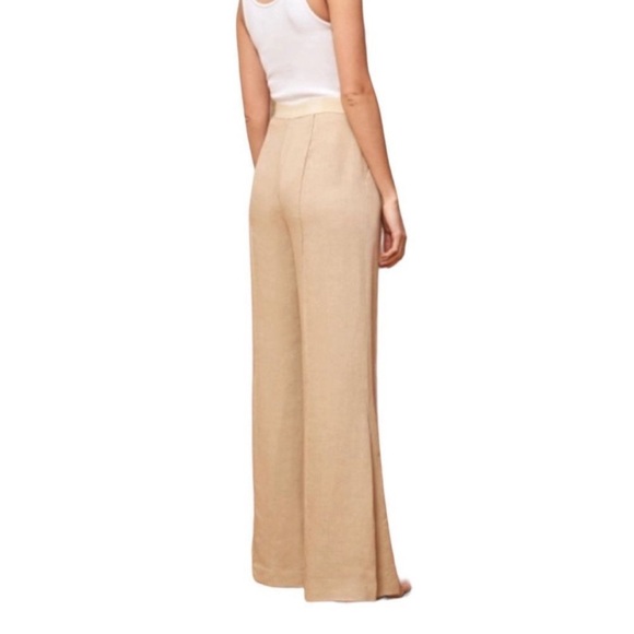 La Ligne Lizzie Pants Linen Wide Leg Side Slide Khaki Pants Size 2 NWT - Picture 4 of 6
